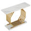 Console, canapé d'entrée en faux marbre avec base en métal géométrique, table de canapé derrière