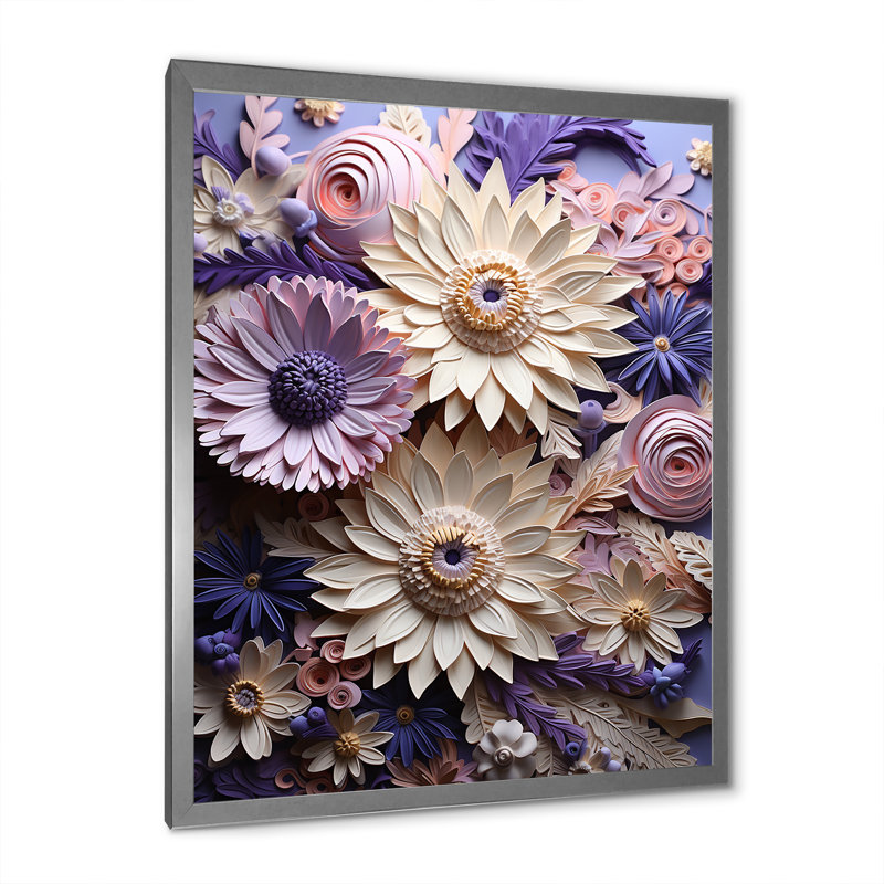 «Population Daisy Bloom Simple Beauty II», reproduction sur toile, Cadre simple argenté, H 32 po x l 24 po x P 1 po