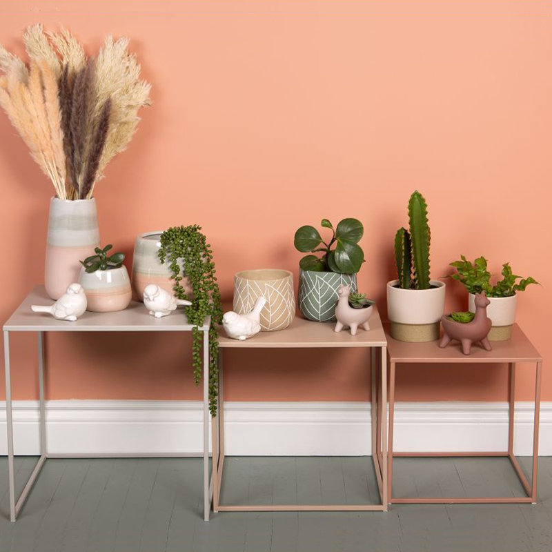 TABLES S / 3 BLUSH / GRIS MÉTAL
