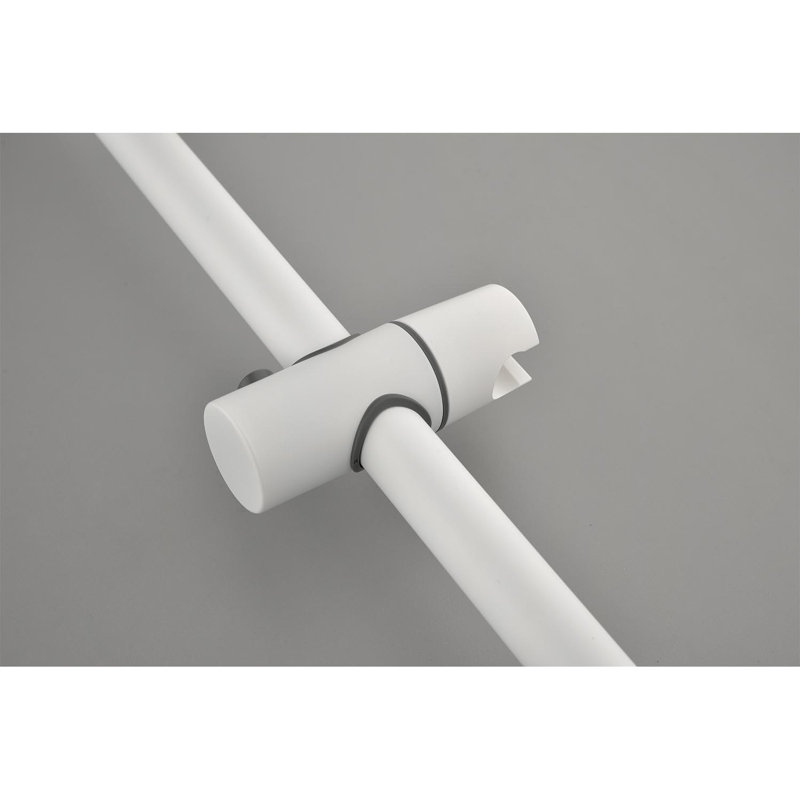 Shower System with Shower Head, Hand Shower, Slide Bar, Bodysprays, Shower Arm, Hose, Valve Trim, and Lever Handles, White