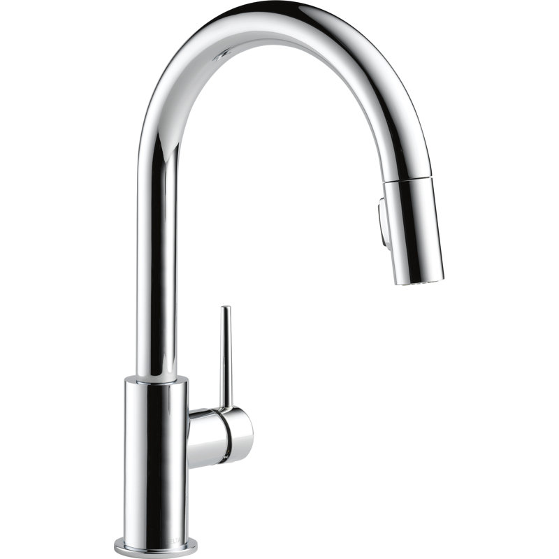 Robinet d'évier de cuisine à poignée simple avec pulvérisateur rétractable Trinsic, Chrome chrome