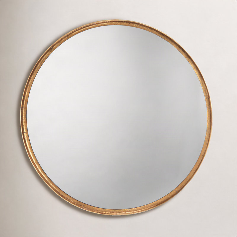 Refined Round Iron Mirror, Gold