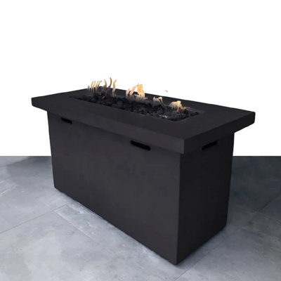 Fiber Reinforced Concrete Propane Fireplace Table, 42" W X 25" H, Heat , Rust Design Finish