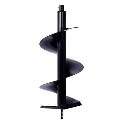 Steel Auger Drill Bit for Planting Holes, Bulb Bedding, and Post Digging - Black
