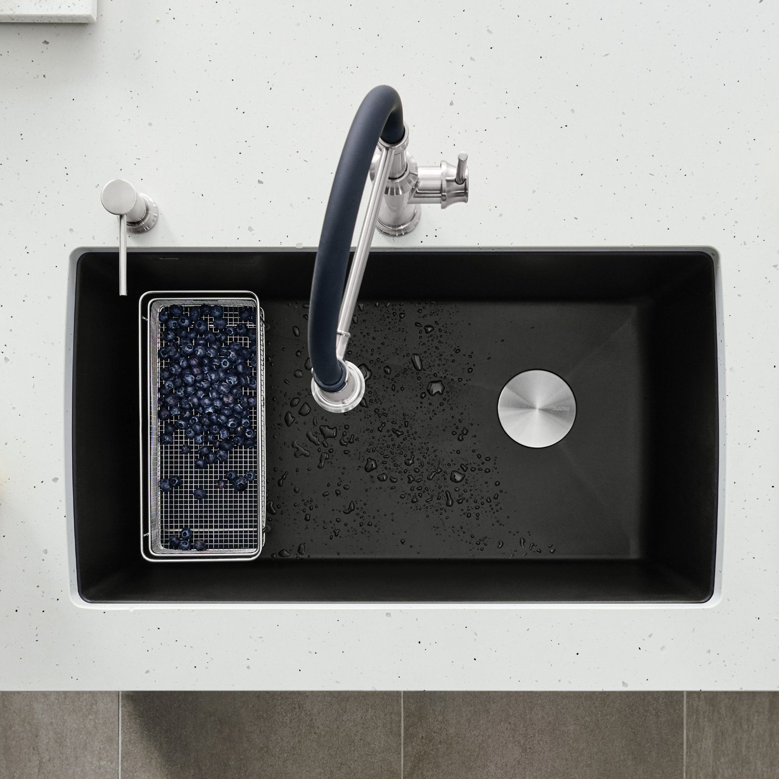 Diamond SILGRANIT 33" Undermount Kitchen Sink, Coal Black