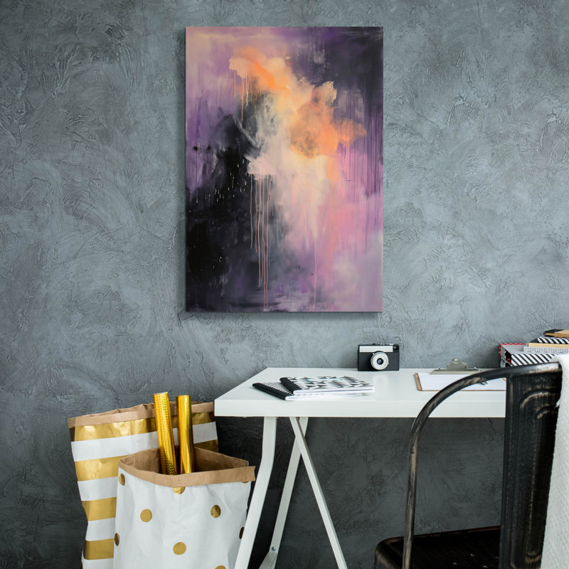 «Abstract In Purple» par Svetlana Aleynikova, art mural sur toile, H 26 po x l 18 po