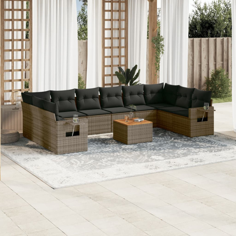 Ensemble de canapé de jardin Vidaxl gris
