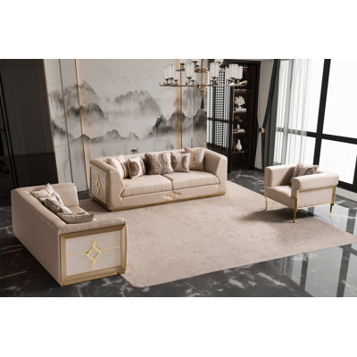 Vega Beige Living Room Set