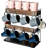 Mug Holder For Countertop 2 Tier Coffee Mug Shelf Rack Storage With Metal Frame And Rustic Wood Shelves For Coffee, Tea Cups Display Organizer With 10 Hooks