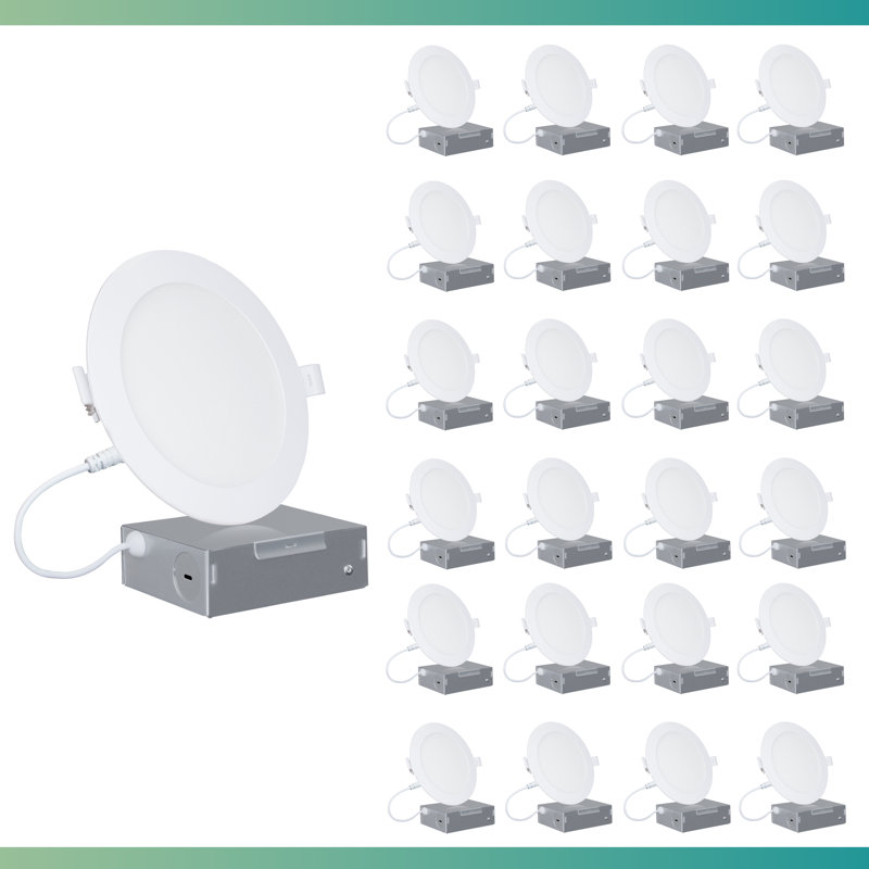 4'' White Aluminum LED Canless Recessed Lighting Kit, 24-Pack