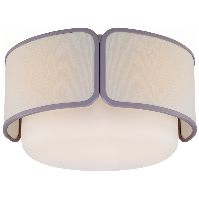 Eyre 1 - Light Flush Mount, Polished Nickel, Lilac/Cream, 7.75" H x 13" W x 13" D