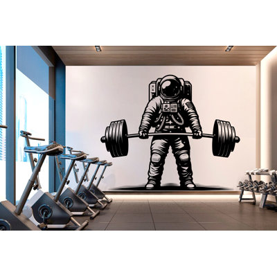 Autocollant mural astronaute gymnase, décorateur de remise en forme, entraînement, vinyle adhésif, autocollants muraux, salle de gym