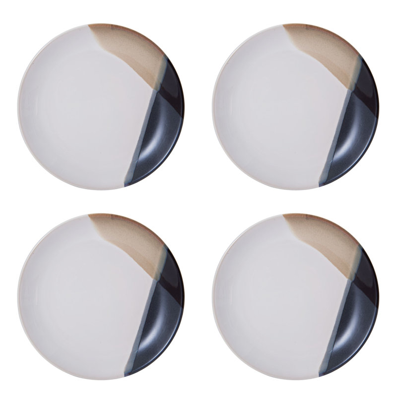Caden 16-Piece Ceramic Dinnerware Set with Two-Tone Design, Service for 4