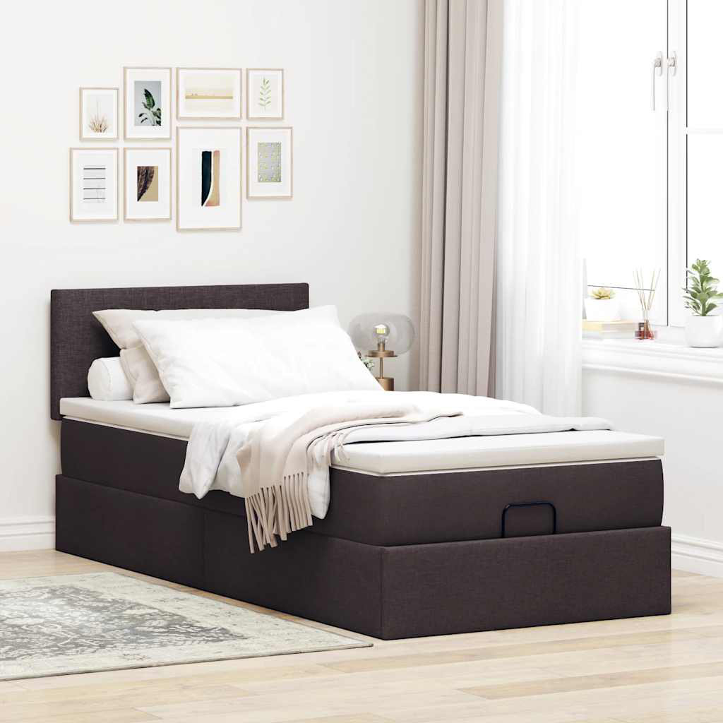 Vidaxl Ottoman-Bett Mit Matratze Dunkelblau 120X190 Cm Samt