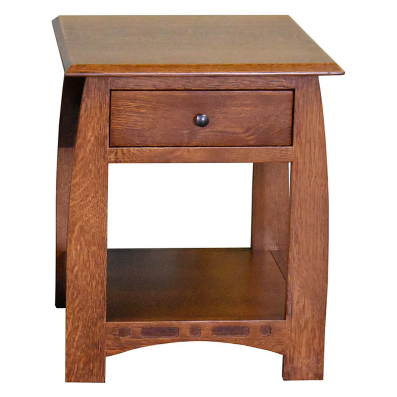 Table de bout en bois massif avec rangement Hardester