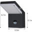 Applique murale d'extérieur moderne à DEL avec capteur de mouvement - plage de luminosité et de détection réglable, imperméable IP54, lanterne noire en aluminium pour porche, garage, allée-2063020042-2063020053