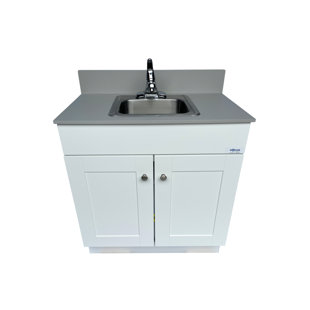 Évier encastré à simple cuve - Armoire en bois BLANC: PSW-007M-W
