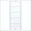 Vitrine blanche à 4 tablettes avec portes en verre transparent et quincaillerie chromée