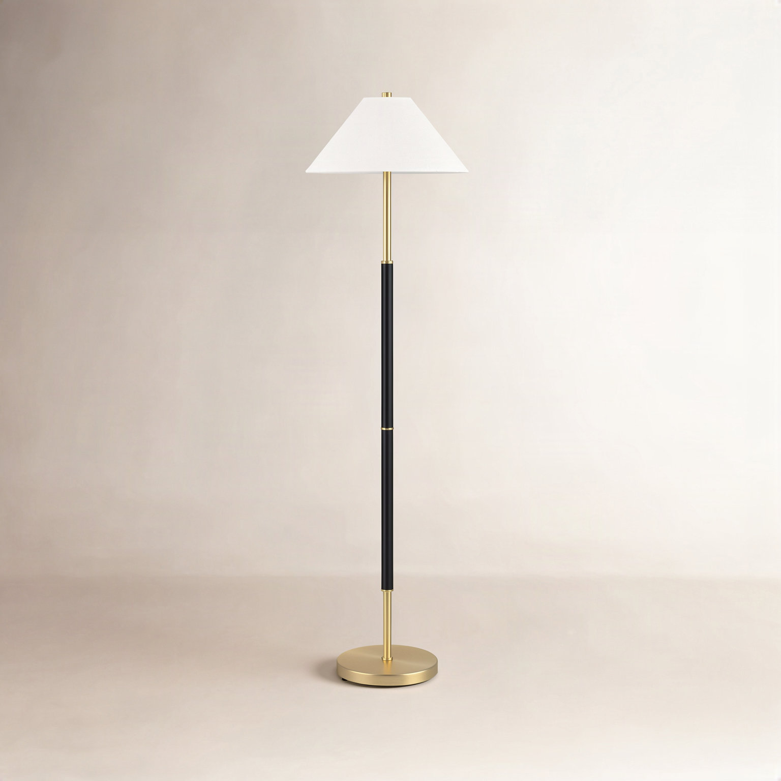 Vino 61.5'' Floor Lamp, Matte Black/Brass