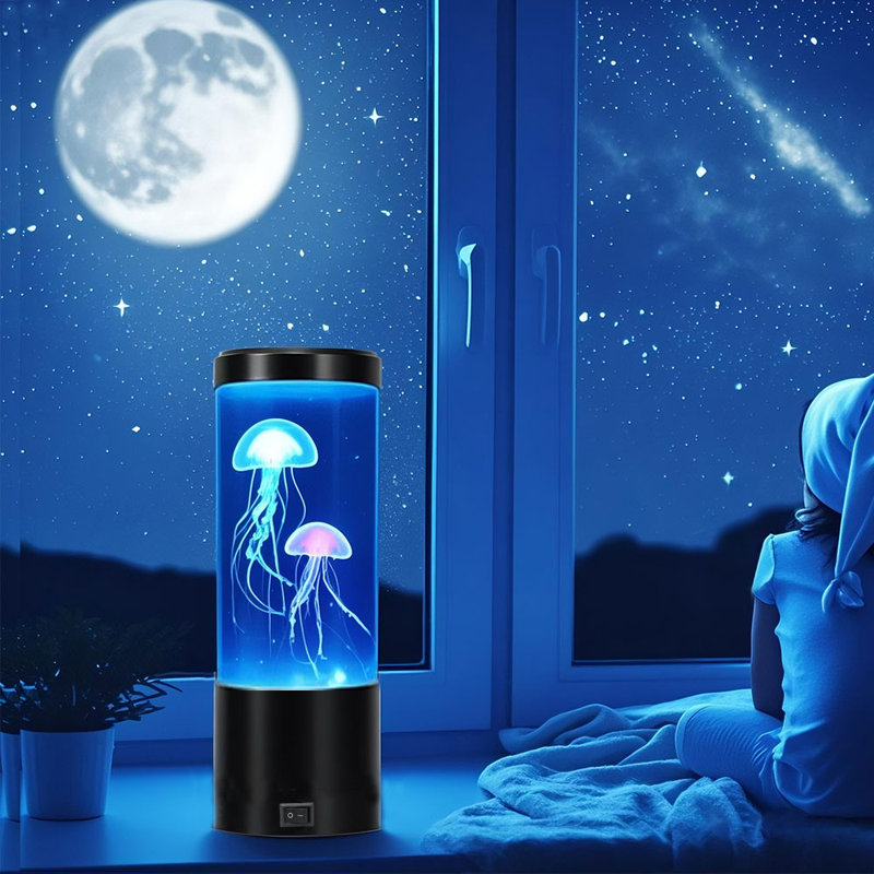 Lampe décorative méduse, lumière DEL méduse, 7 lumières changeantes de couleur, acrylique blanc, style contemporain moderne, alimenté par USB, plateau de table, utilisation intérieure