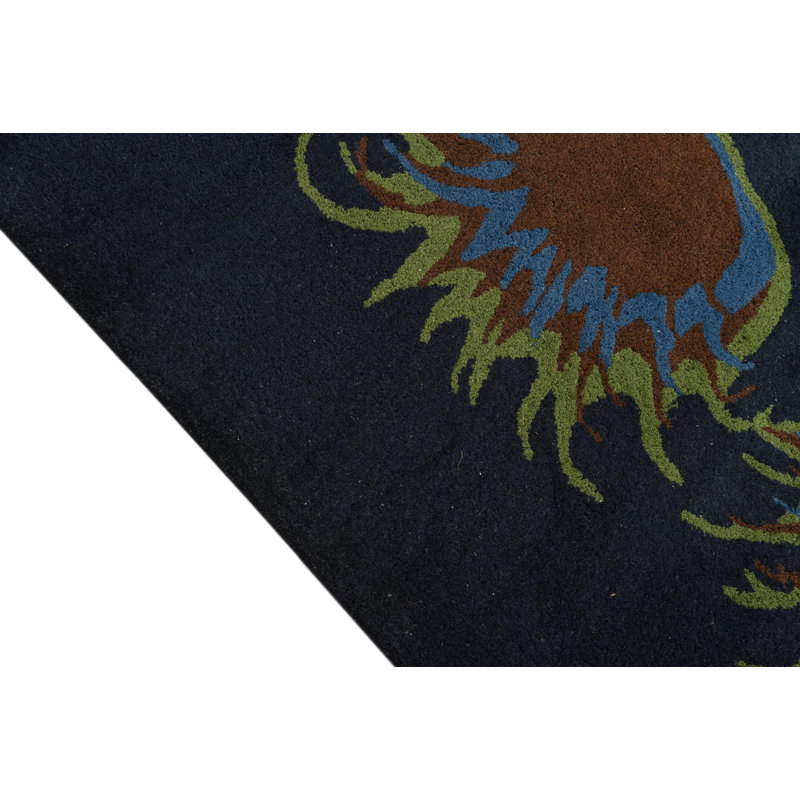 Rectangle Pineland Navy Blue Rug