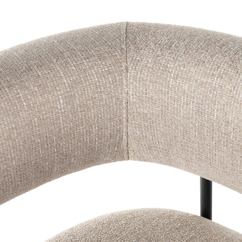 Carrie Upholstered Stool, Counter Stool (26.5" Seat Height), Light Camel Polyester, Solid
