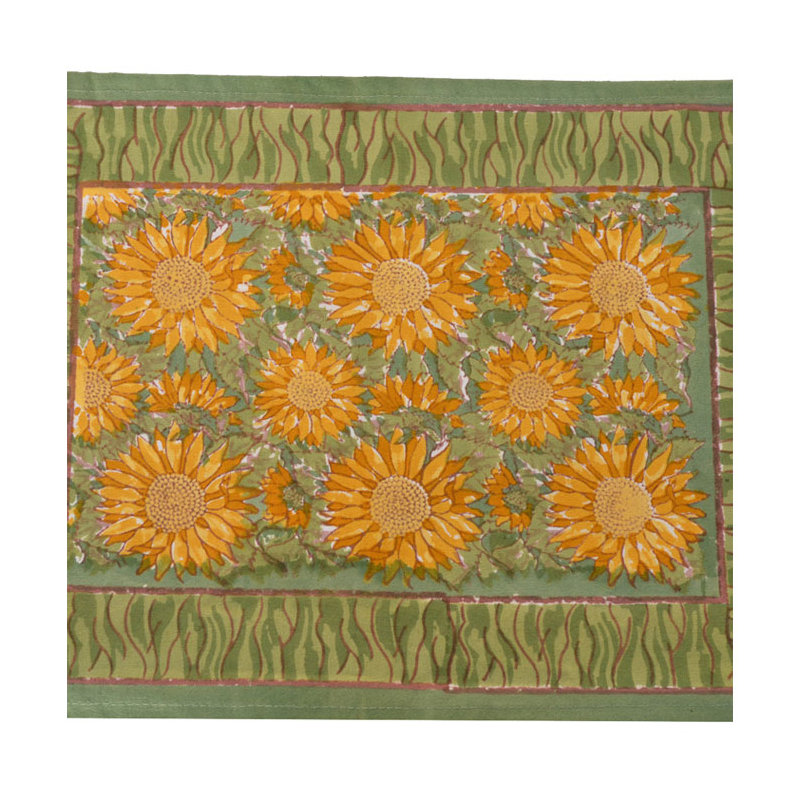 Sunflower 100% Cotton Rectangle Placemats, Green