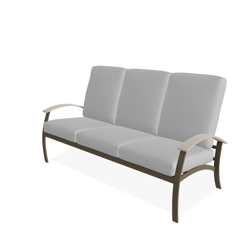 Askar 71.5 " W Patio Sofa with Cushions, Dazzle, Textured Beachwood