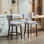 Ensemble de 2 tabourets de bar à hauteur de comptoir Mid Century Modern