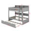 Lit superposé avec rangement et lit gigogne, structure de lit superposé en bois peu encombrante avec tablettes de chevet-156605857-156605859