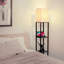 Maxwell 63 in. USB Charging LED 3-Shelf Floor Lamp with Beige Fabric Square Shade