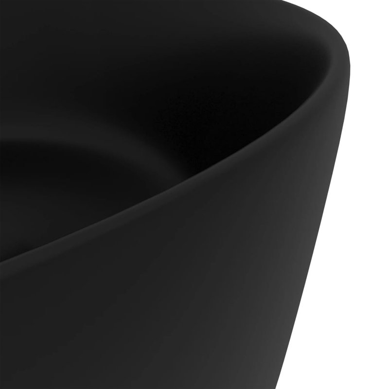 Belfry Bathroom Tortez 400mm L x 400mm W Black Ceramic Round Sink