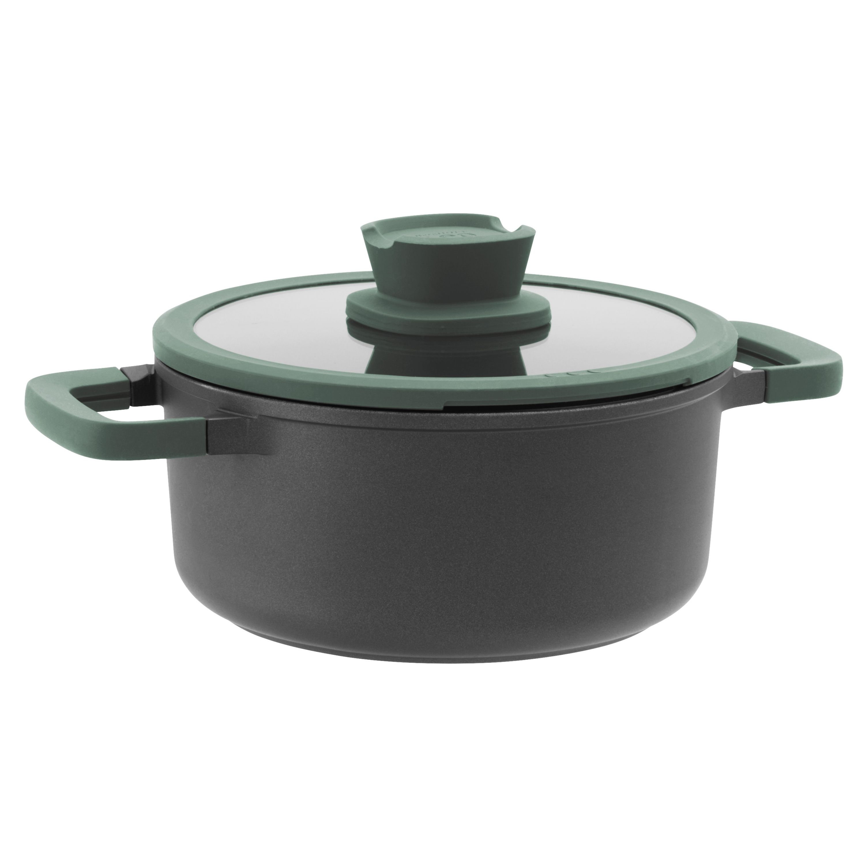 BergHOFF Balance Non-Stick Ceramic Frying Pan 9.5 and Nylon Turner Set, Recycled Material - Sage