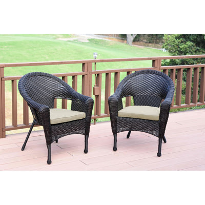 Watts Wicker Single Patio Dining Chair with Cushion