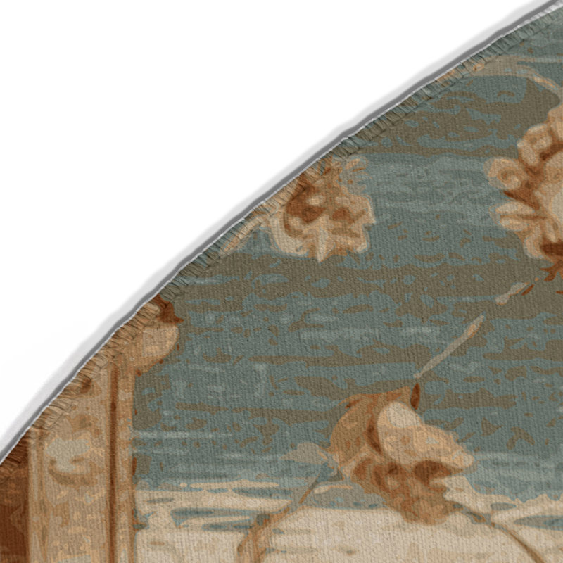 Tapis intérieur et extérieur brun Overdyed, Rond 5 pi