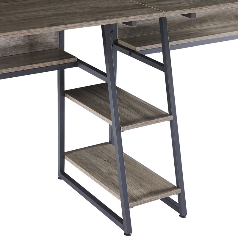 Varnell Steel Writing Desk, Gray/Black