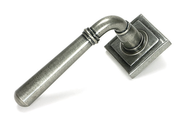 Newbury Interior Mortise Door Handle, Pewter Patina