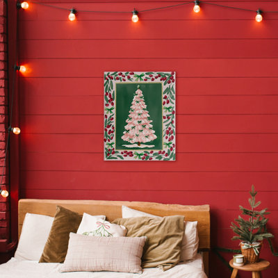 Christmas Tree Botanical Border Canvas, design by Yen