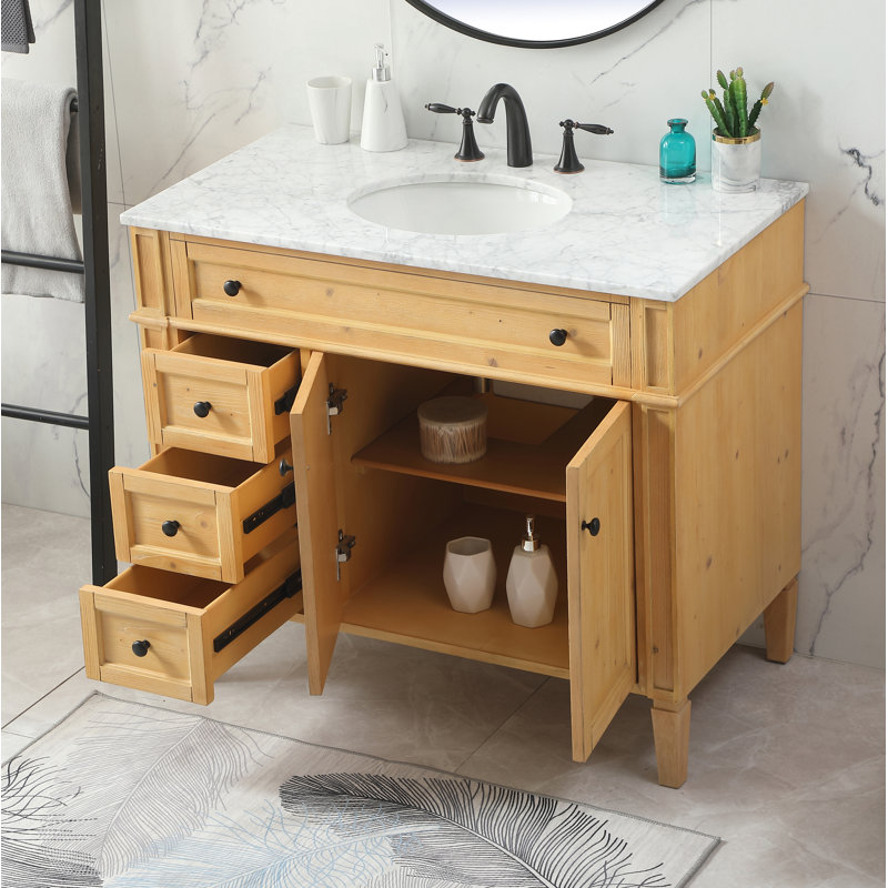 Meuble-lavabo simple 40 po Rivers, Light Brown