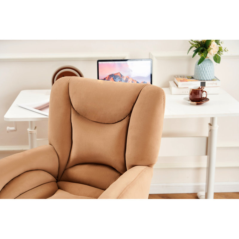 Chaise de bureau pivotante 360, Café, Velours