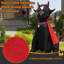 Chat gonflable vampire noir avec cape rouge gonflable