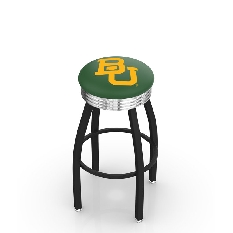 Tabouret de bar Logo Series, Tabouret de bar d'une hauteur de siège de 30 po, Chrome soudé solide, Université Baylor