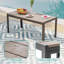 Ensemble de patio 7 pièces en rotin avec canapé 3 places, coussins épais avec table basse et structure robuste-108200475