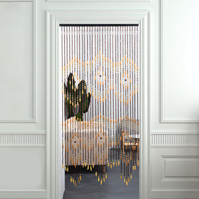 Faux Wood Semi Sheer Door Curtain