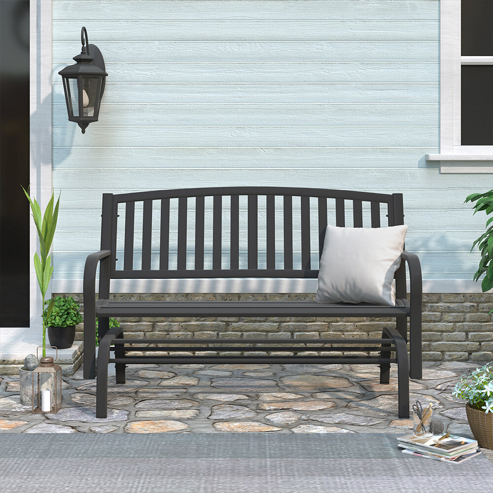 Arlmont & Co. Freya Steel Glider Bench & Reviews | Wayfair