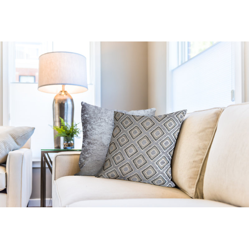 Kissling Geometric Square Cushion Cover, Silver