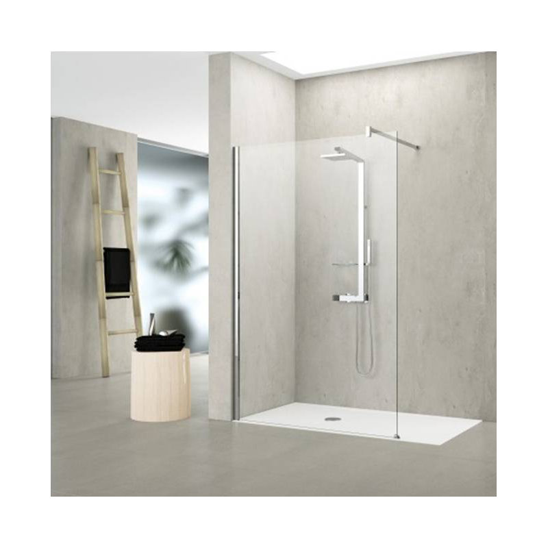 Kuadra Slab Semi-Frameless Wet Room Glass Screens with Clear Glass, 2000 mm x 1000 mm