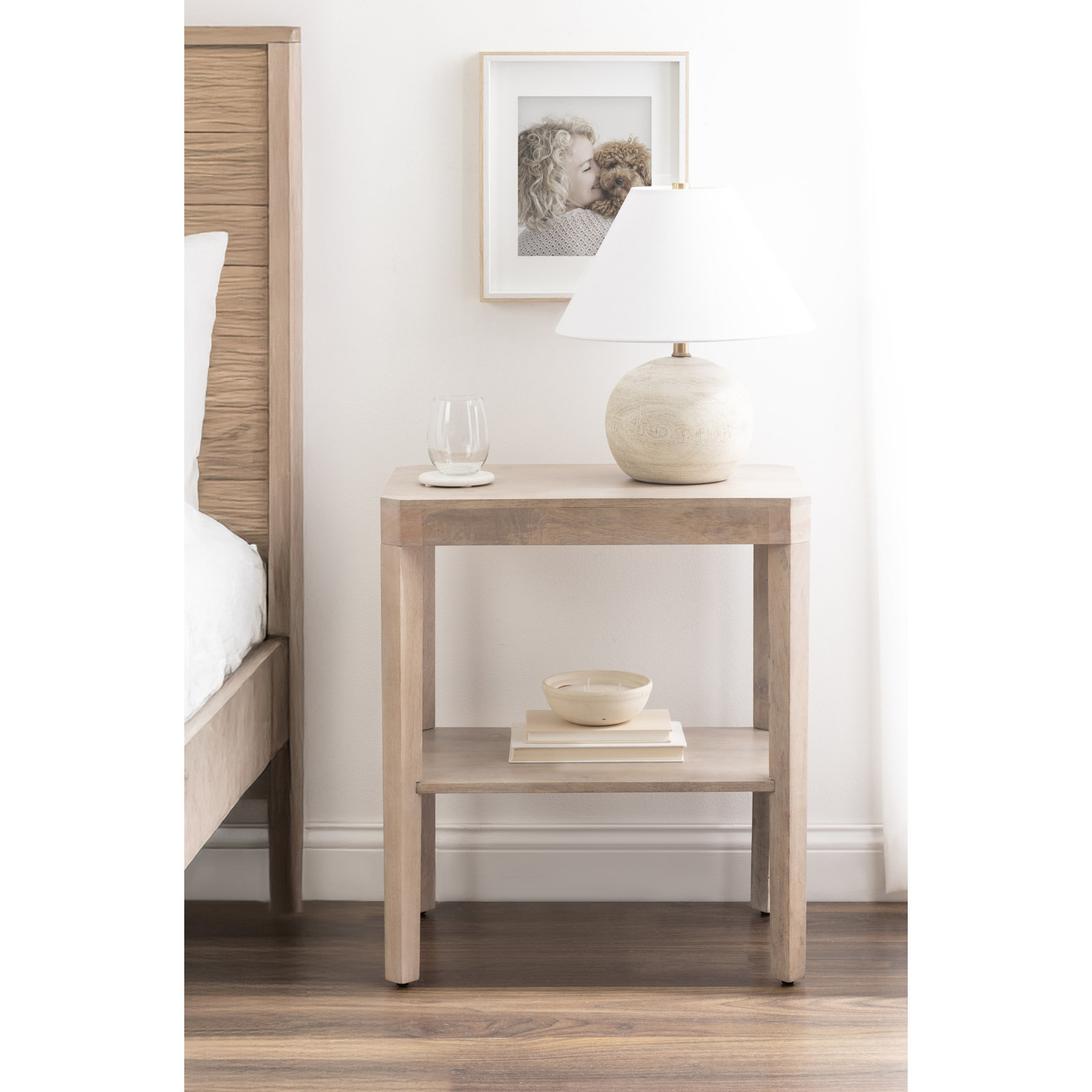 Ardentown Solid Wood End Table, White Wash