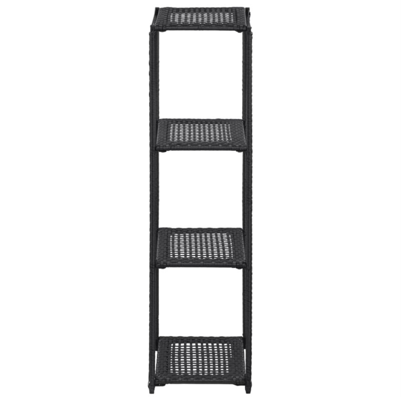 Bookshelf Storage Shelf Open Shelf Bookcase Household Shelf Poly Rattan, 11.8" x 11.8" x 47.2"