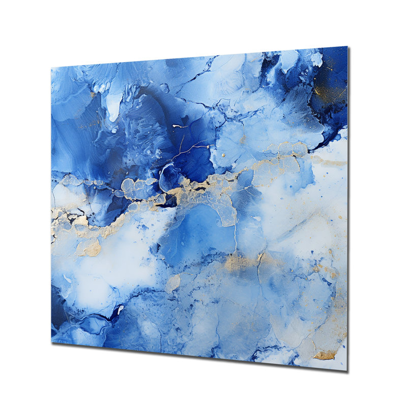 Sphère bleue - Art mural en métal, H 16 po x l 16 po